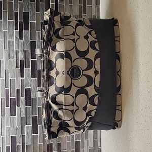 Coach No K1077-F1588 Black Canvas Diaper Bag